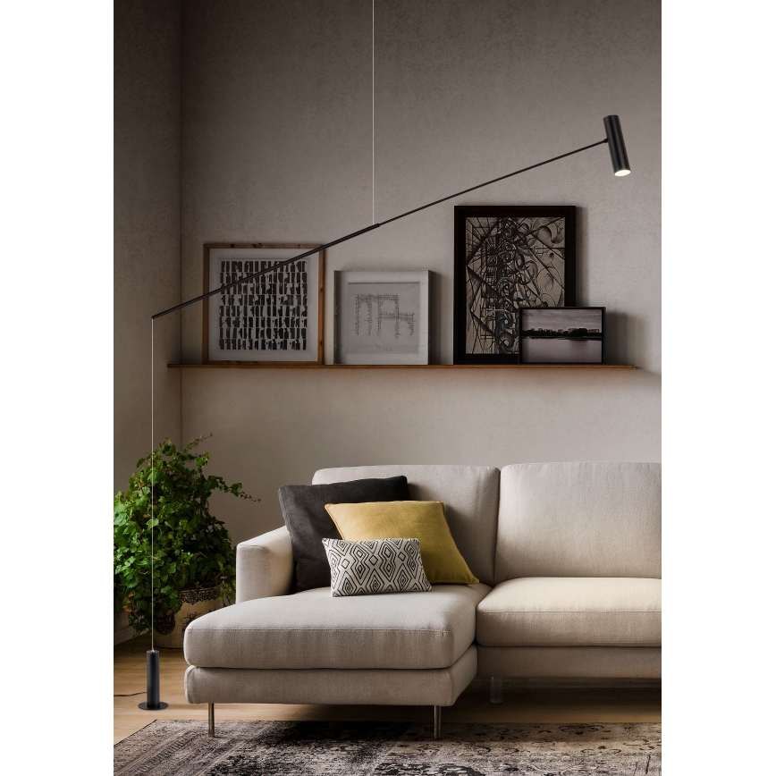 Redo 01-2695 - LED prigušiva podna lampa PICAS LED/12W/230V crna