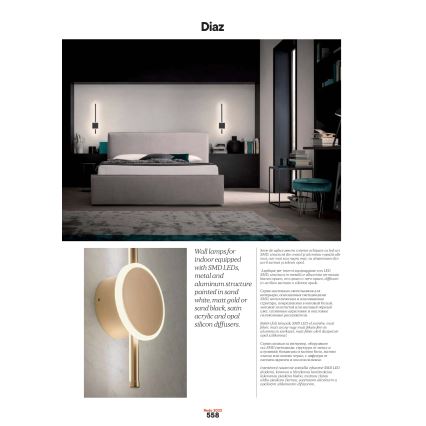 Redo 01-2696 - LED zidno svetlo DIAZ LED/20W/230V CRI 90 belo