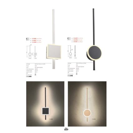 Redo 01-2696 - LED zidno svetlo DIAZ LED/20W/230V CRI 90 belo