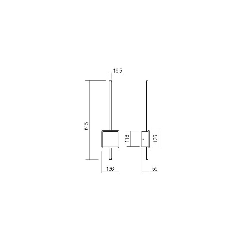 Redo 01-2697 - LED zidna svetiljka DIAZ LED/20W/230V CRI 90 zlatna