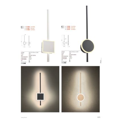 Redo 01-2701 - LED zidno svetlo DIAZ LED/18W/230V CRI 90 crna