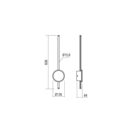 Redo 01-2701 - LED zidno svetlo DIAZ LED/18W/230V CRI 90 crna
