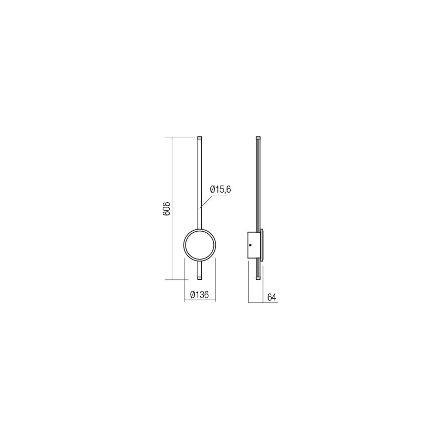 Redo 01-2701 - LED zidno svetlo DIAZ LED/18W/230V CRI 90 crna