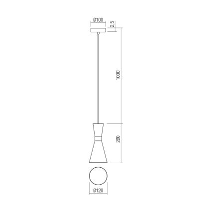 Redo 01-2711 - Luster na sajli KILT 1xE27/42W/230V prečnik 12 cm crna