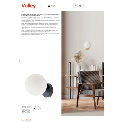 Redo 01-2714 - Zidna lampa VOLLEY 1xE14/28W/230V crna