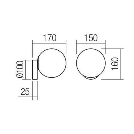 Redo 01-2714 - Zidna lampa VOLLEY 1xE14/28W/230V crna