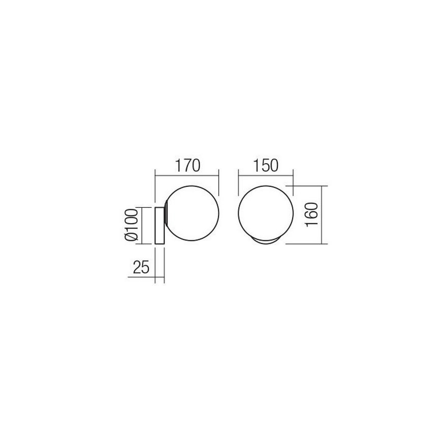 Redo 01-2714 - Zidna lampa VOLLEY 1xE14/28W/230V crna