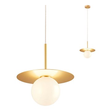 Redo 01-2727 - Luster na sajli PLATO 1xG9/10W/230V, prečnik 20 cm, zlatna