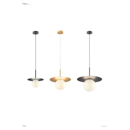 Redo 01-2727 - Luster na sajli PLATO 1xG9/10W/230V, prečnik 20 cm, zlatna