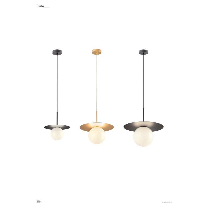 Redo 01-2727 - Luster na sajli PLATO 1xG9/10W/230V, prečnik 20 cm, zlatna