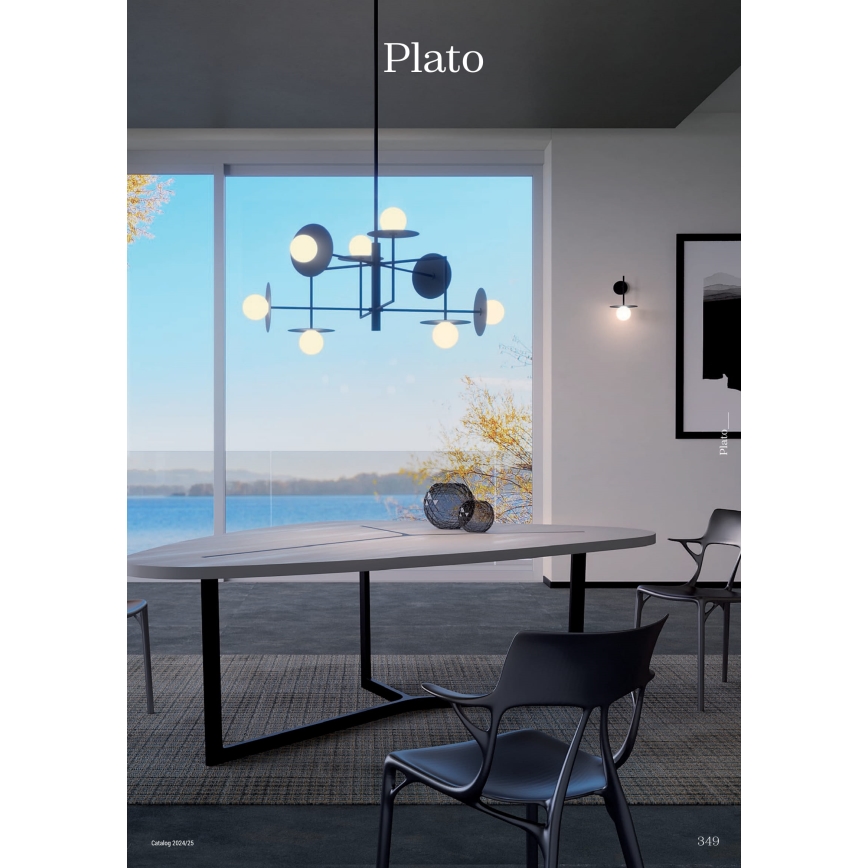 Redo 01-2734 - Luster na šipci PLATO 6xG9/10W/230V crna