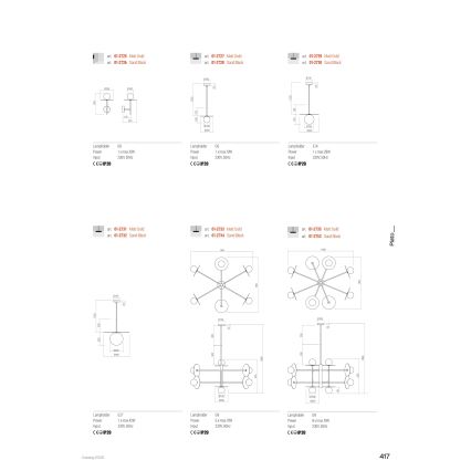 Redo 01-2753 - Luster na šipci PLATO 8xG9/10W/230V crna