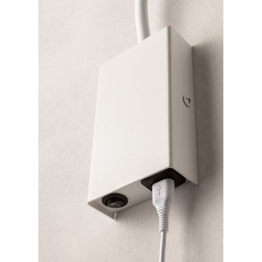 Redo 01-2754 - Fleksibilna LED lampica WALLIE LED/3W/230V USB CRI 90, bela