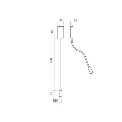 Redo 01-2754 - Fleksibilna LED lampica WALLIE LED/3W/230V USB CRI 90, bela