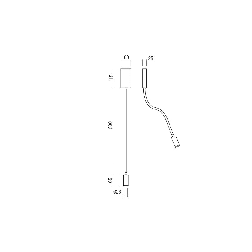 Redo 01-2754 - Fleksibilna LED lampica WALLIE LED/3W/230V USB CRI 90, bela