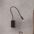 Redo 01-2755 - LED fleksibilna lampica WALLIE LED/3W/230V USB CRI 90 crna