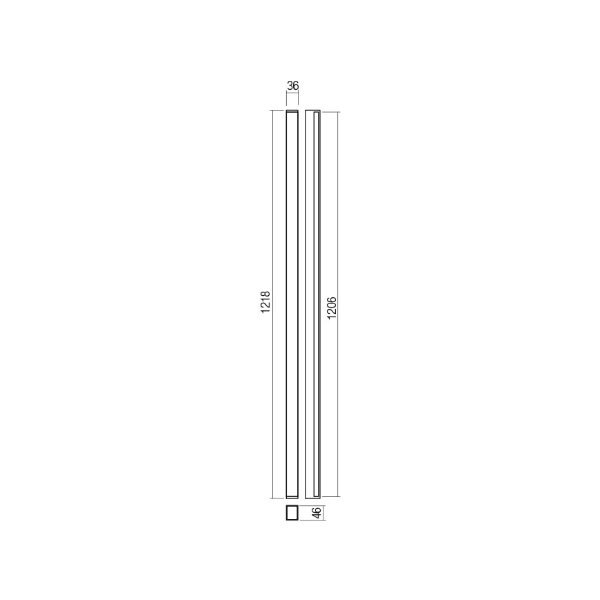 Redo 01-2767 - LED zidno svetlo PLOT LED/35W/230V 120 cm crno