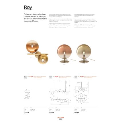 Redo 01-2784 - Stona lampa ROY 2xG9/10W/230V
