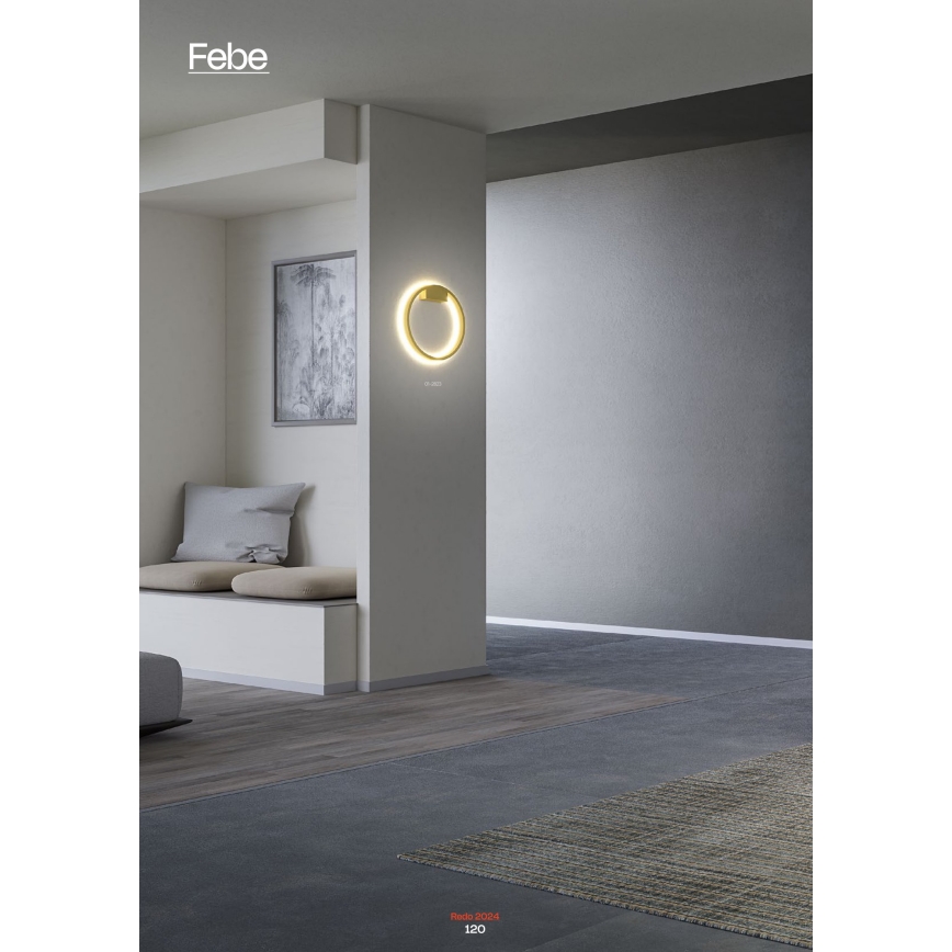 Redo 01-2819 - LED prigušiva zidna lampa FEBE LED/24W/230V crna