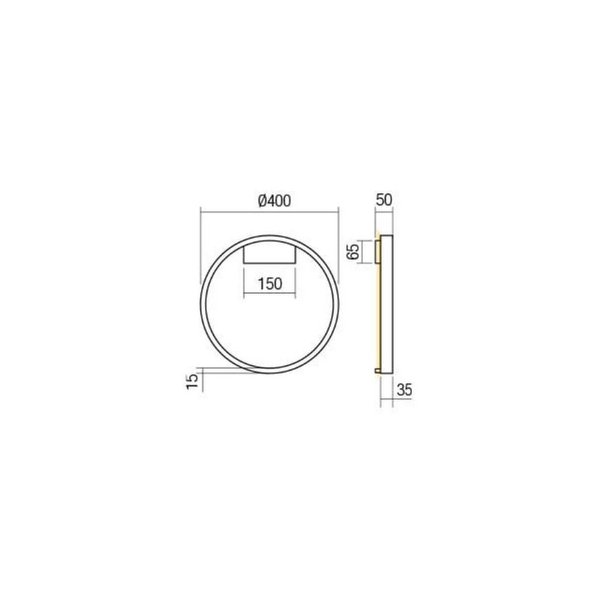 Redo 01-2819 - LED prigušiva zidna lampa FEBE LED/24W/230V crna