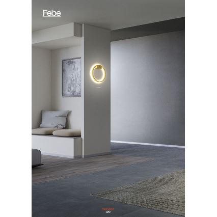 Redo 01-2819 - LED prigušiva zidna svetiljka FEBE LED/24W/230V crna