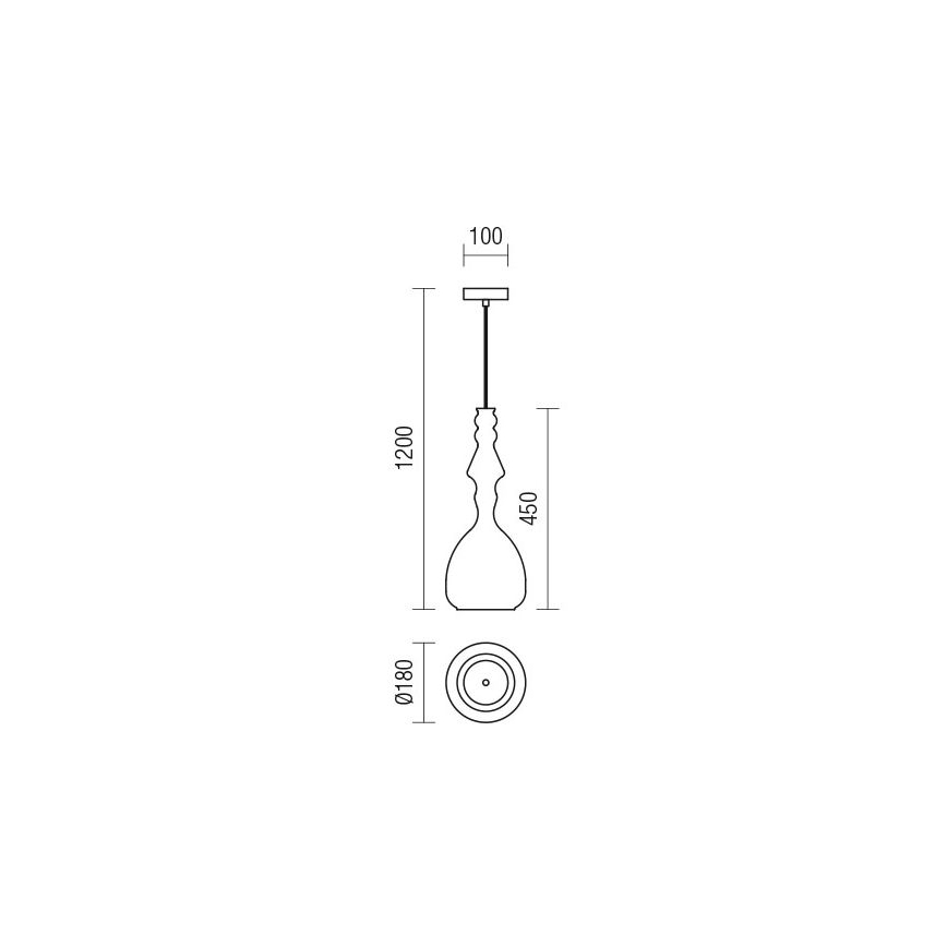 Redo 01-2937 - Luster AMBIX na sajli 1xE27/42W/230V, prečnik 18 cm, zlatna