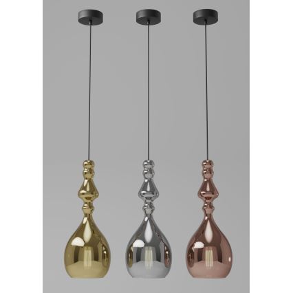 Redo 01-2938 - Luster na sajli AMBIX 1xE27/42W/230V Ø 18 cm siva