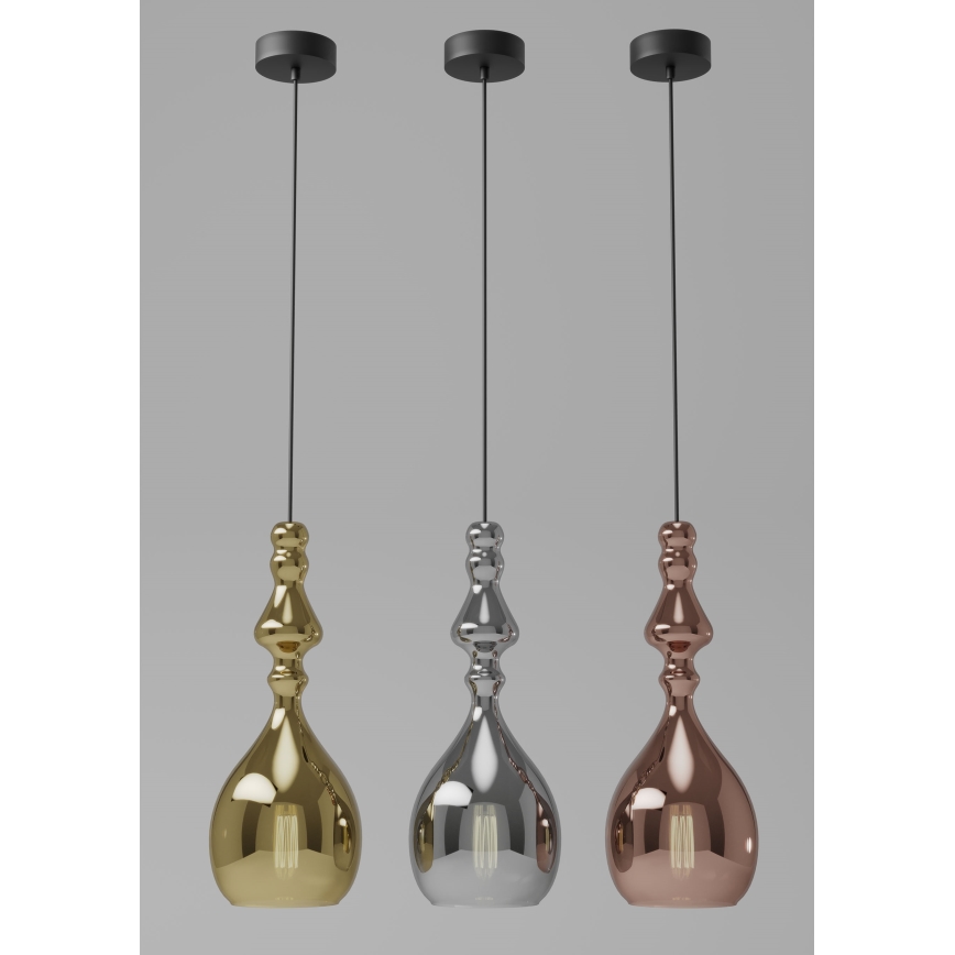 Redo 01-2938 - Luster na sajli AMBIX 1xE27/42W/230V Ø 18 cm siva