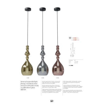 Redo 01-2938 - Luster na sajli AMBIX 1xE27/42W/230V Ø 18 cm siva