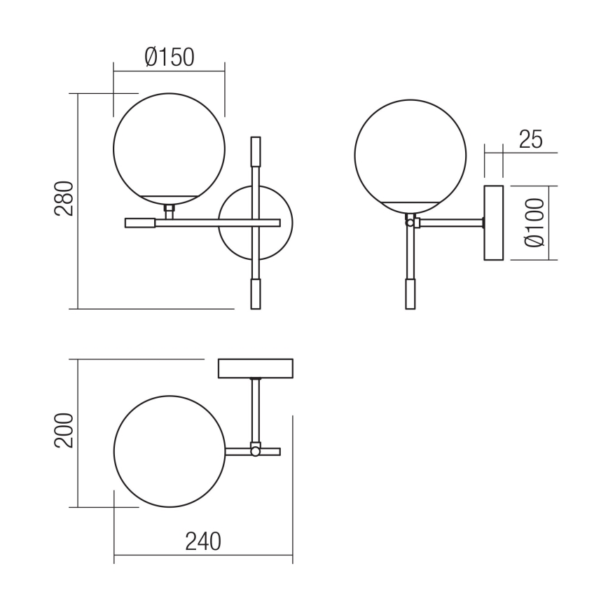 Redo 01-2945 - Zidna svetiljka ESSENTIAL 1xE14/28W/230V leva