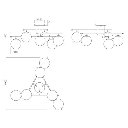 Redo 01-2948 - Plafonsko svetlo ESSENTIAL 6xE14/28W/230V
