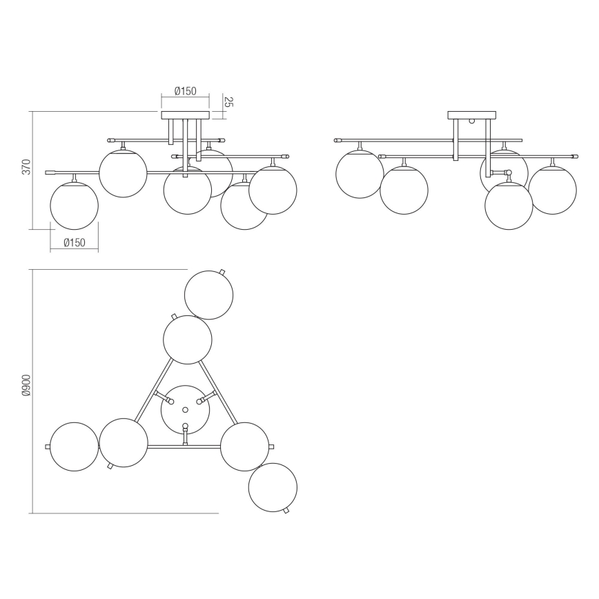 Redo 01-2948 - Plafonsko svetlo ESSENTIAL 6xE14/28W/230V
