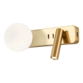 Redo 01-2992 - LED zidno svetlo OASIS LED/3W/230V + 1xG9/10W USB CRI 90 boja bronce