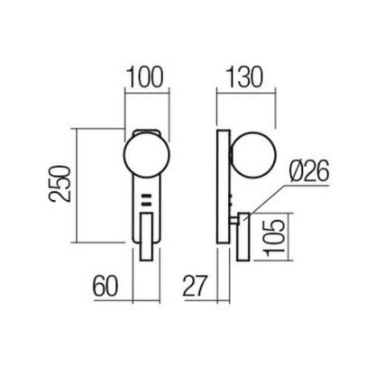Redo 01-2992 - LED zidno svetlo OASIS LED/3W/230V + 1xG9/10W USB CRI 90 boja bronce
