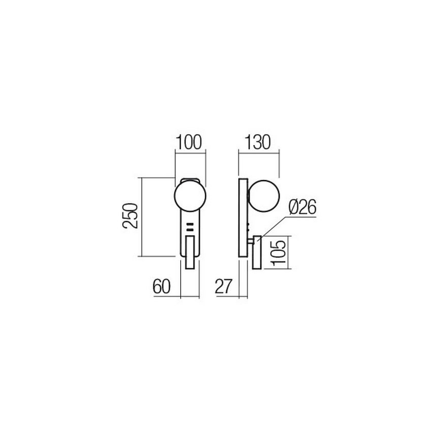 Redo 01-2992 - LED zidno svetlo OASIS LED/3W/230V + 1xG9/10W USB CRI 90 boja bronce