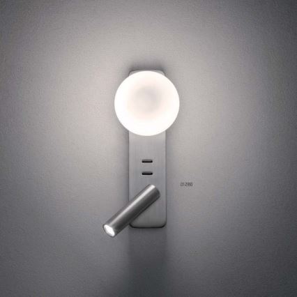 Redo 01-2993 - LED zidno svetilo OASIS LED/3W/230V + 1xG9/10W USB CRI 90 sjajni hrom