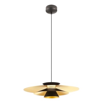 Redo 01-3001 - LED luster na sajli FARGO LED/16,5W/230V CRI 90 prečnik 50 cm crna/zlatna
