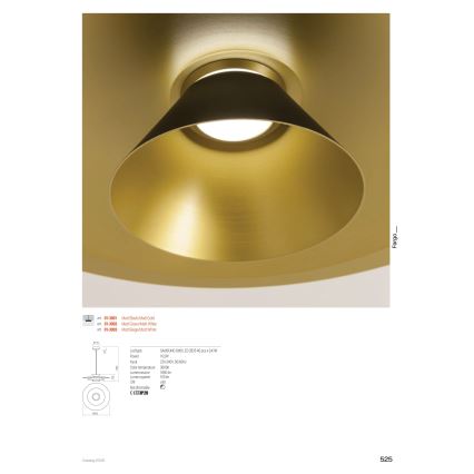 Redo 01-3003 - LED luster na sajli FARGO LED/16,5W/230V CRI 90 prečnik 50 cm bež/bela