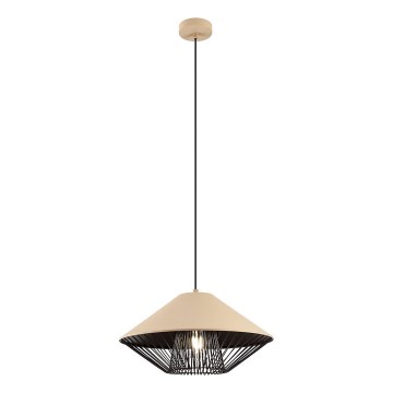 Redo 01-3007 - Luster na sajli GRILL 1xE27/42W/230V prečnik 39,6 cm crna/bež