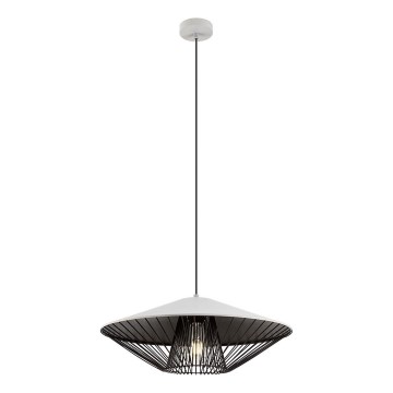 Redo 01-3008 - Luster na sajli GRILL 1xE27/42W/230V prečnik 49,5 cm crna/bela