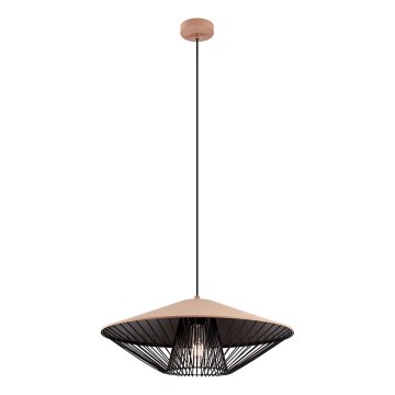 Redo 01-3009 - Luster na sajli GRILL 1xE27/42W/230V prečnika 49,5 cm crna/smeđa