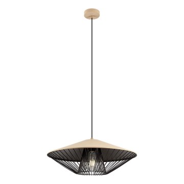Redo 01-3011 - Luster na sajli GRILL 1xE27/42W/230V prečnik 49,5 cm crna/bež