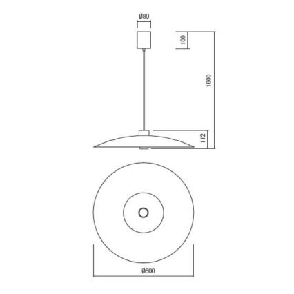 Redo 01-3018 - LED luster na sajli LARS LED/14W/230V + LED/10W prečnik 60 cm CRI 90 bela