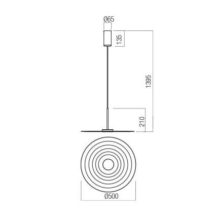 Redo 01-3044 - LED luster na sajli LAKE LED/13W/230V CRI 90 Ø 50 cm beli