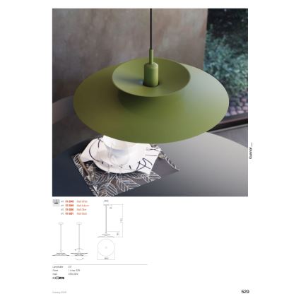 Redo 01-3048 - Luster na sajli GUNNAR 1xE27/42W/230V prečnik 50 cm, bela
