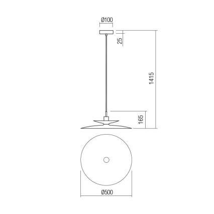 Redo 01-3050 - Luster na sajli GUNNAR 1xE27/42W/230V Ø 50 cm zelena