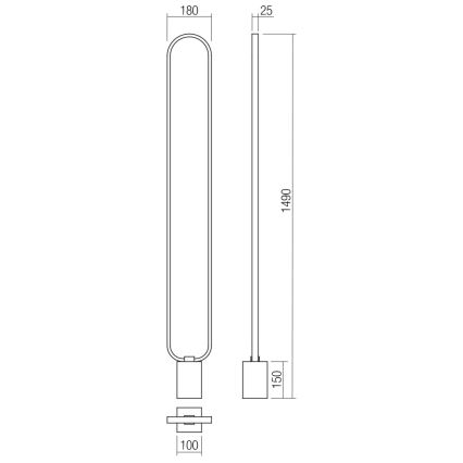 Redo 01-3061 - LED prigušiva stojeća lampa ADO LED/24W/230V bela