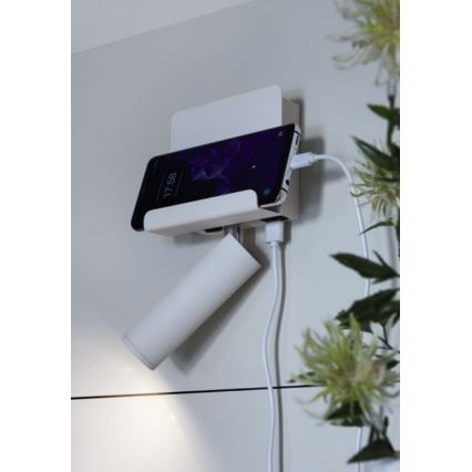 Redo 01-3083 - LED zidno spot svetlo PANEL LED/3,5W/230V USB belo