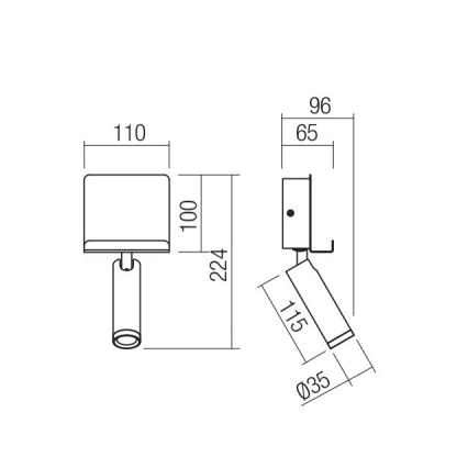 Redo 01-3083 - LED zidno spot svetlo PANEL LED/3,5W/230V USB belo