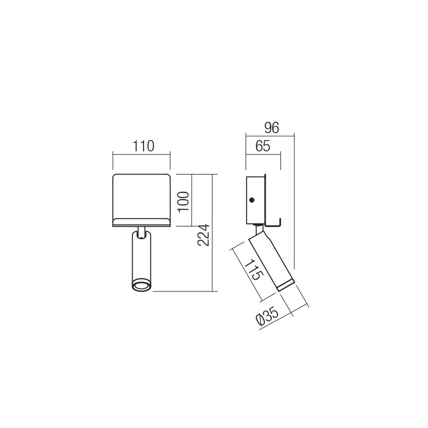 Redo 01-3083 - LED zidno spot svetlo PANEL LED/3,5W/230V USB belo